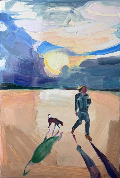 ranní vítr, 2024, olej na desce od Barbara Hoogeweegen