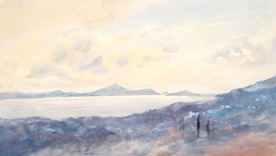Krajiny s modrou barvou (akvarel a grafit na tkaném papíře) od Barbara Leigh Smith Bodichon
