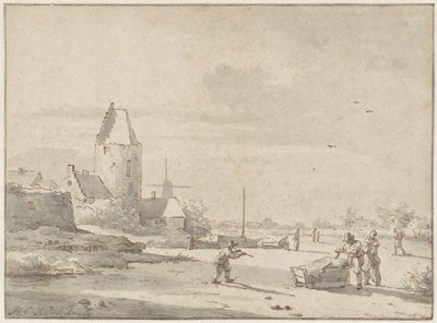zimní krajina od Barend Cornelis Koekkoek (attributed to)