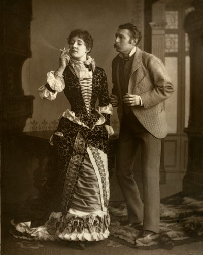 Mary Rorke a Charles Wyndham , britští herci, 1882 od Barnes and Bell Brown