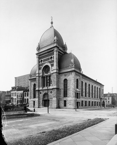Sinai Congregation, Chicago, Illinois, USA, cca 1900 (č/b foto) od Barnes and Crosby