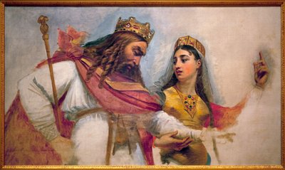 Clovis a Clothilde; Chlodvík I., král Franků (466-511) a jeho manželka Clothilde (St Clothilde) (475-545), která ho obrátila na katolickou víru. od Baron Antoine Jean Gros