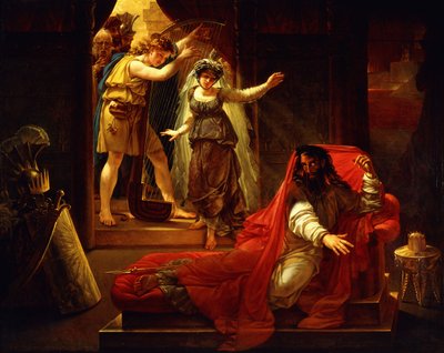 David hraje na harfu pro krále Saula, od Baron Antoine Jean Gros