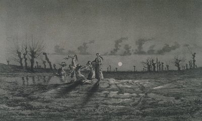 Lavandieres aneb Noční pradleny, ilustrace k Legendes Rustiques, George Sandová (1804-76) 1858 od Maurice Sand