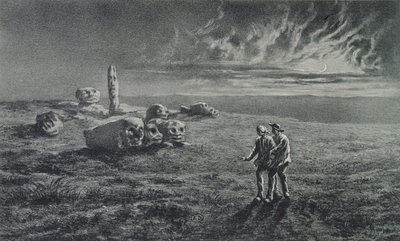 The Pierres Sottes, ilustrace k Legendes Rustiques, George Sandová (1804-76) 1858 od Maurice Sand