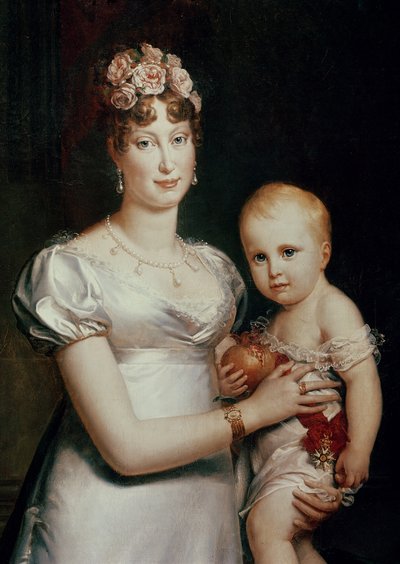 Marie-Louise (1791-1847) z Habsburska-Lotrinska a římský král (1811-32) (detail z roku 18930) od Baron François Pascal Simon Gérard