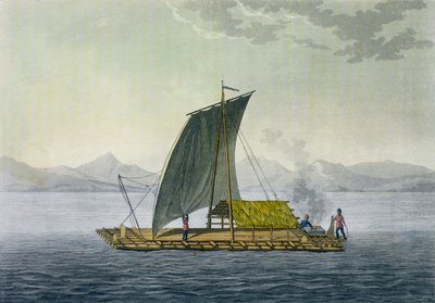 Vor opouštějící přístav Guayaquil, Ekvádor, z „Le Costume Ancien et Moderne“, svazek II, deska 9, od Julese Ferraria, vyryto Paolo Fumagalli, vydáno kolem 20.–30. od Baron Friedrich Alexander von Humboldt