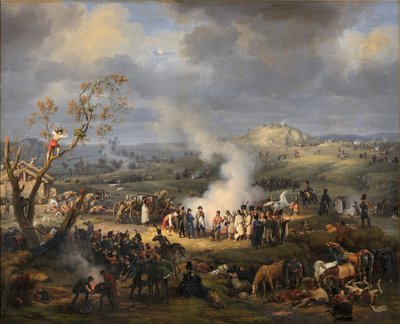 Napoleon se svými vojáky v předvečer bitvy od Baron Lejeune Louis François