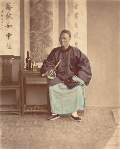 [Sedící Číňanka s ventilátorem], 70. léta 19. století. od Baron Raimund von Stillfried