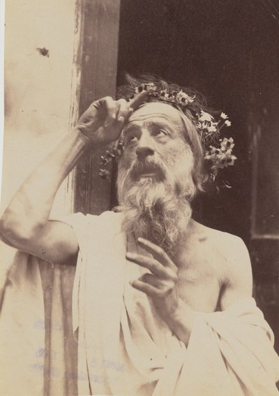 [Starší muž s věncem] od Baron Wilhelm von Gloeden