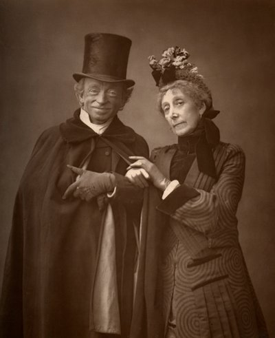 Američtí herci James Lewis a Ann Gilbert ve filmu A Night Off, 1886 od Barraud
