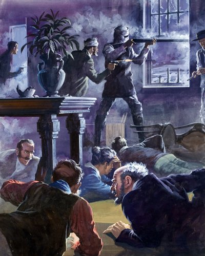 Ned Kelly (1855-80) (kvaš na papíře) od Barrie Linklater