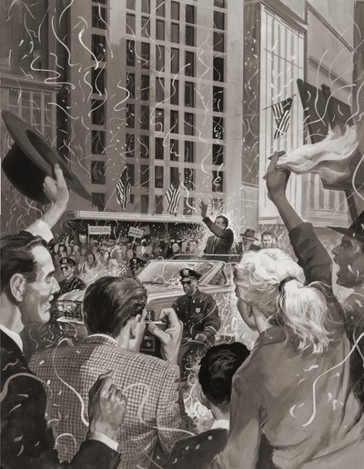 Richard Nixon zvolen prezidentem Spojených států (kvaš na papíře) od Barrie Linklater