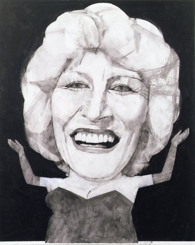 Portrét Faith Brown, 70. léta (kvaš na palubě) od Barry Fantoni