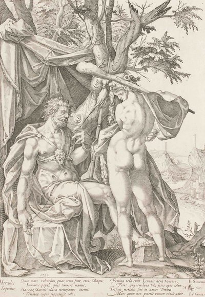 Hercules a Omphale, 1590 od Bartholomaeus Spranger
