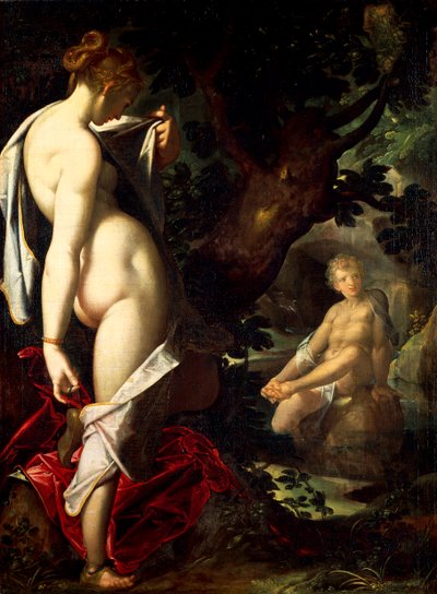 Hermafroditus a Salamace, Bartholomaeus Spranger (1546-1611) od Bartholomaeus Spranger