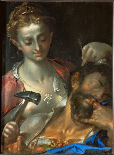 Jael zabije velitele kanaánského vojska tak, že mu do chrámu zarazí stanový kolík. od Bartholomaeus Spranger