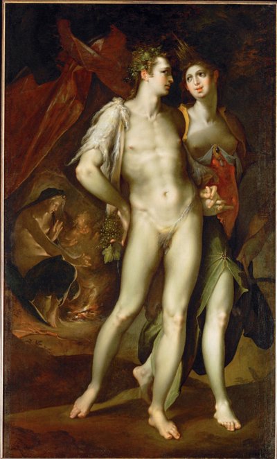 " Sine Cerere et Baccho friget Venus" 1590 (malba na plátně) od Bartholomaeus Spranger