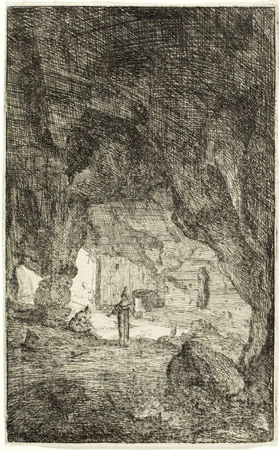Grotto and Friars, z Ruiny Říma od Bartholomeus Breenbergh