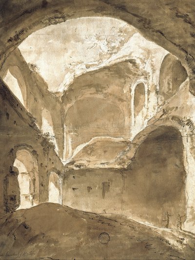 Interiér starověké ruiny od Bartholomeus Breenbergh