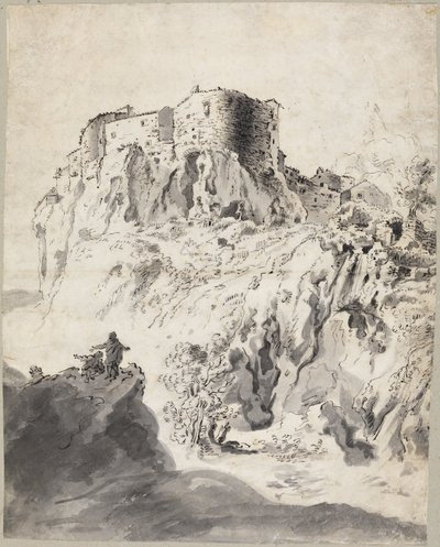 Italská krajina s hradem od Bartholomeus Breenbergh