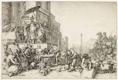 Joseph distribuující obilí do Egypta od Bartholomeus Breenbergh