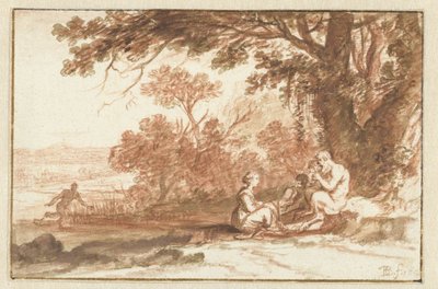 Krajina s nymfou Korsika a satyrem od Bartholomeus Breenbergh