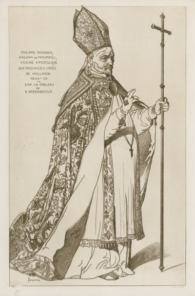 Philippe Rovenius, arcibiskup z Philipopoli, apoštolský vikář, do spojených provincií Holandska, 1648-55. Podle obrazu B Breenbergha od Bartholomeus Breenbergh