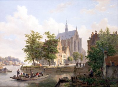 Trajekt přes kanál v Haarlemu od Bartholomeus Johannes van Hove