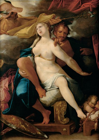 Venuše a Mars varováni Merkurem, cca 1586 od Bartholomaeus Spranger