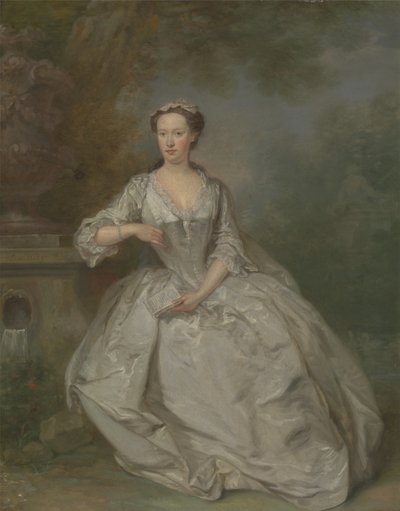 Dáma s knihou, cca 1730-40 (olej na plátně) od Bartholomew Dandridge