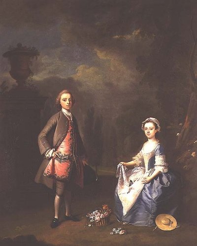Edward Harley, 4. hrabě z Oxfordu, a jeho sestra Sarah, kolem roku 1737 od Bartholomew Dandrige