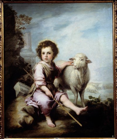 Obraz Dobrý pastýř od Bartolomea Murilla (1618-1682) Slunce ze 17. století. 1,23x1,01 m Madrid, muzeum Prado - Dobrý pastýř. Obraz Bartolome Murillo (1618-1682) 17. století. 1,23 x 1,01 m. Muzeum Prado, Madrid od Bartolomé Esteban Murillo