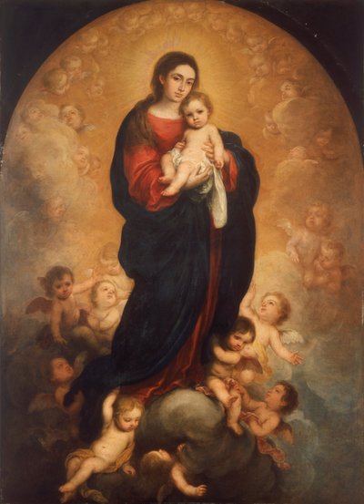 Panna s dítětem ve slávě od Bartolomé Esteban Murillo