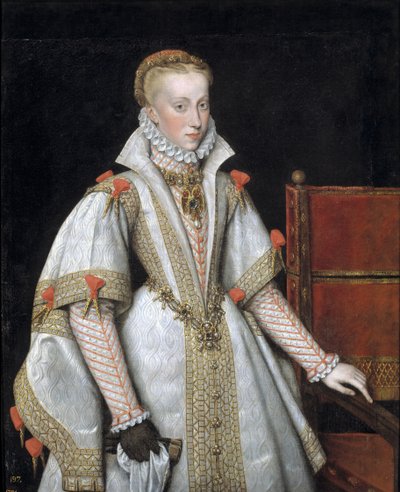 Portrét Anny Rakouské 1549-1580, královna choť Španělska, 1616 od Bartolomé González y Serrano