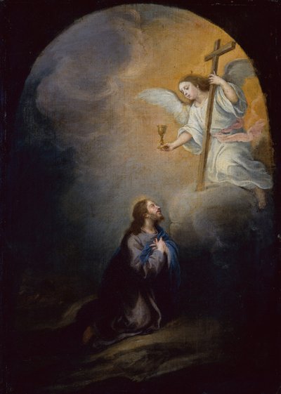 Kristus v Olivové zahradě (olej na plátně) od Bartolomé Esteban Murillo