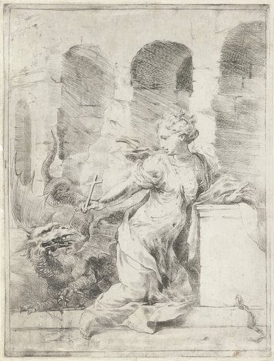 Markéta Antiochijská vzdoruje drakovi od Bartolomeo Biscaino