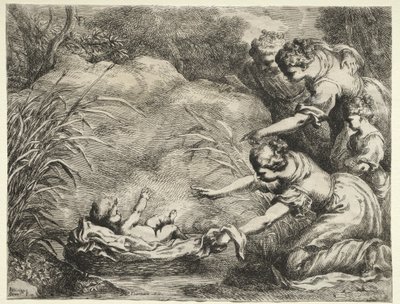 Mojžíš zachráněn z Nilu od Bartolomeo Biscaino