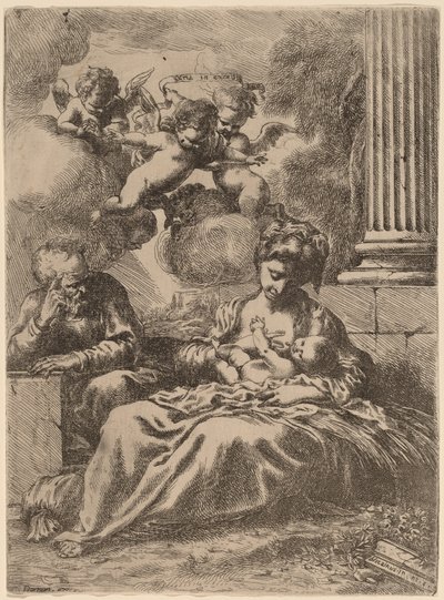 Svatá rodina sloupem, c. 1655. od Bartolomeo Biscaino