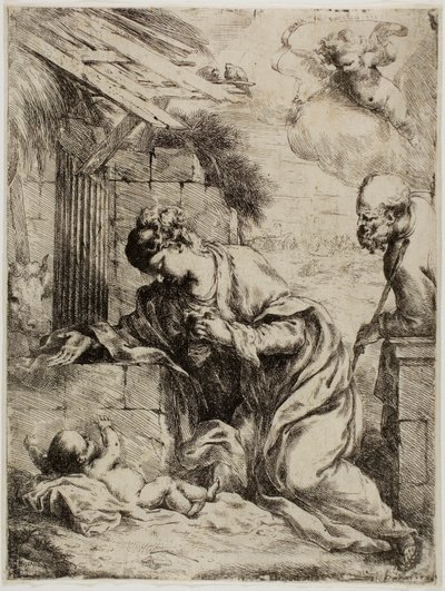 Panna adorující Jezulátko od Bartolomeo Biscaino