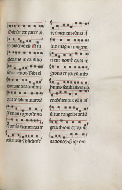 Missale: Fol. 112: obsahuje nějakou hudbu jako součást liturgie Květné neděle, 1469. od Bartolomeo Caporali