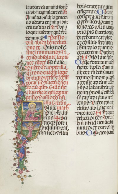 Missale: Fol. 116: Svatý Matouš s andělem, 1469. od Bartolomeo Caporali