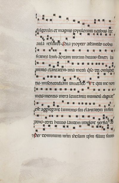 Missale: Fol. 153v: Hudba pro Exultet, 1469 od Bartolomeo Caporali