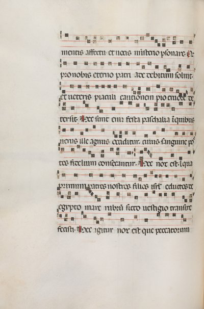 Missale: Fol. 154v: Hudba pro Exultet, 1469 od Bartolomeo Caporali