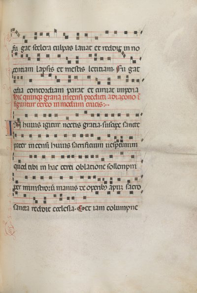 Missale: Fol. 156: Music for Exultet, 1469 od Bartolomeo Caporali