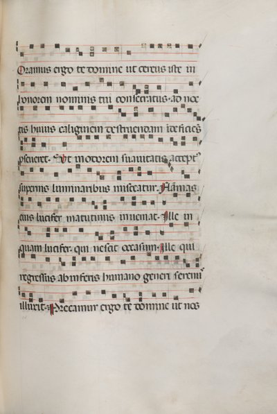 Missale: Fol. 157: Music for Exultet, 1469 od Bartolomeo Caporali