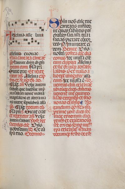 Missale: Fol. 173: Hudba pro Aleluja atd. na začátku Velikonoc, 1469. od Bartolomeo Caporali