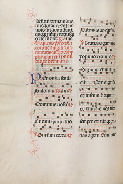Missale: Fol. 176v: Hudba pro různé obyčejné modlitby, 1469. od Bartolomeo Caporali