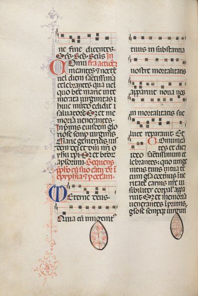 Missale: Fol. 177v: Hudba pro různé obyčejné modlitby, 1469. od Bartolomeo Caporali