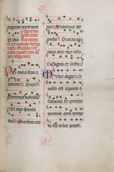 Missale: Fol. 179: Hudba k různým obyčejným modlitbám, 1469. od Bartolomeo Caporali